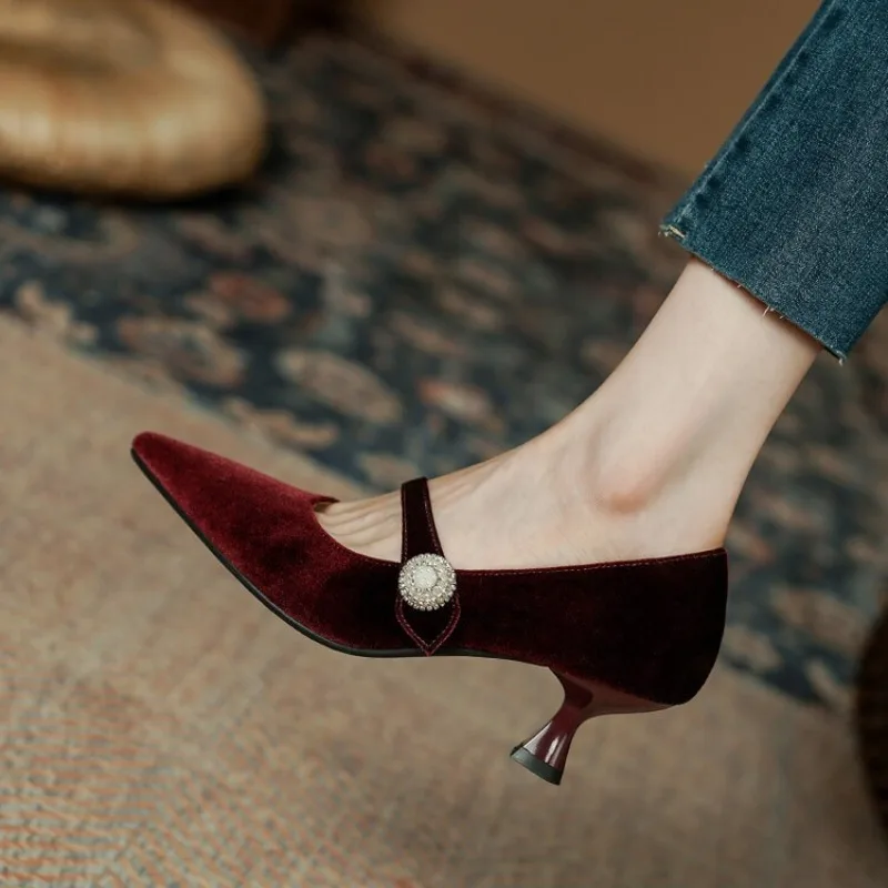 Shoes Women Pumps - Sepatu Mary Jane Wanita Vintage Berwarna