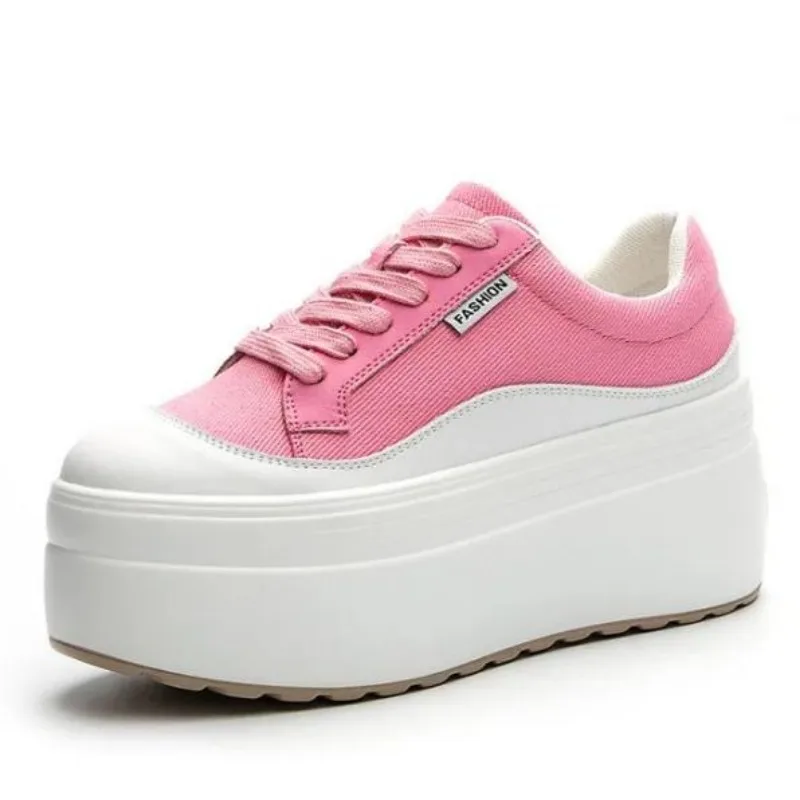 Women Shoes Store - 8cm baru kanvas kulit asli wanita