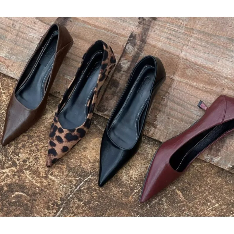 Shoes Women Pumps - 2024 wanita seksi High Heels Burgundy