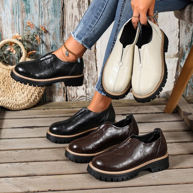 Women Shoes Casual - Sepatu Wanita Gaya Retro Inggris Musim