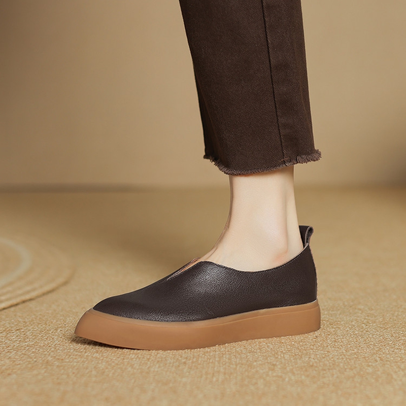 Women Shoes Casual - Sepatu pantofel kulit asli wanita, Kasut