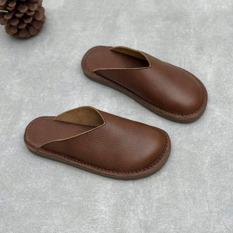 Sepatu Kulit Asli Buatan Tanga - Slip On Mule Flat ulasan dan harga