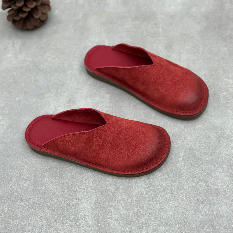 Sepatu Kulit Asli Buatan Tanga - Slip On Mule Flat ulasan dan harga