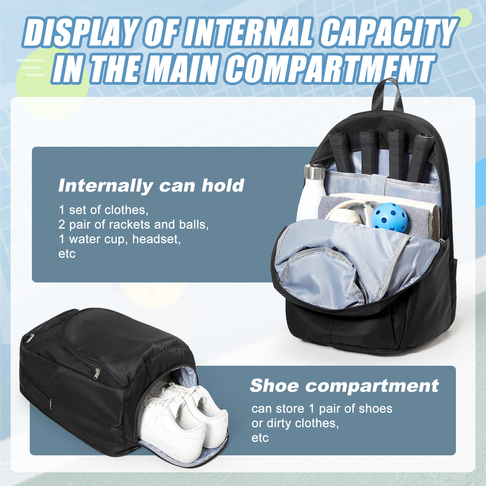 Tas Tenis Ransel Tenis 2 Raket - Women Shoes Casual ulasan dan harga
