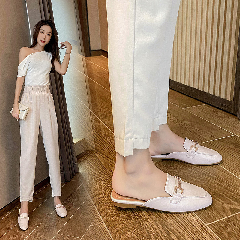 Sandal Baotou Wanita Musim Pan - Slip On Mule Flat ulasan dan harga