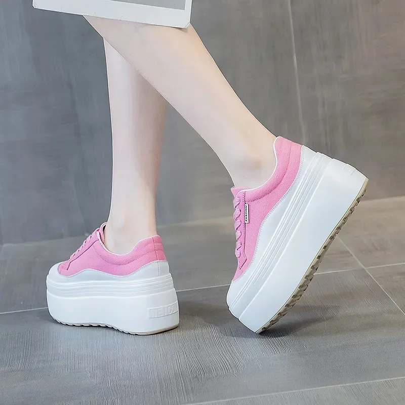 8cm baru kanvas kulit asli wan - Women Shoes Store ulasan dan harga