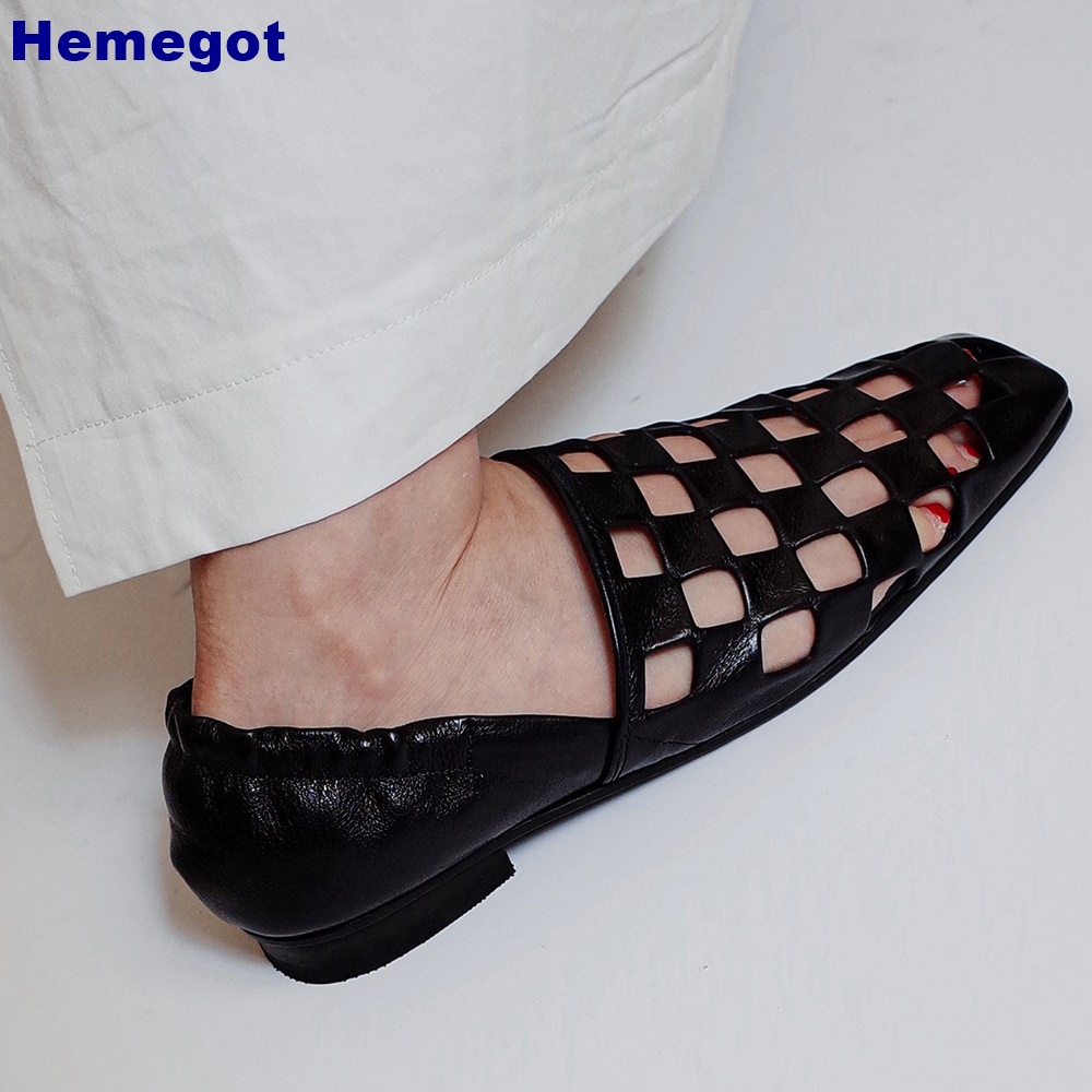 Sandal Wanita Hitam Model Cage - Slip On Mule Flat ulasan dan harga