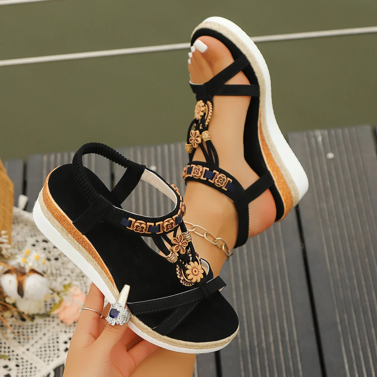 Sandal Wedges Wanita Musim Pan - Gladiator Sandal Women ulasan dan harga