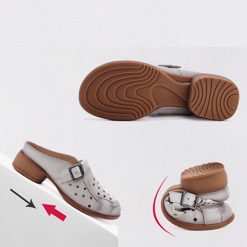 Sandal Kulit Sapi Baru Hak Ren - Women'S Shoes For Flat Feet ulasan dan harga