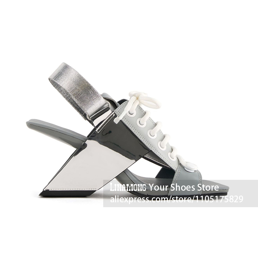 Sandal Hak Asimetris Blok Geom - Women Shoes Model ulasan dan harga
